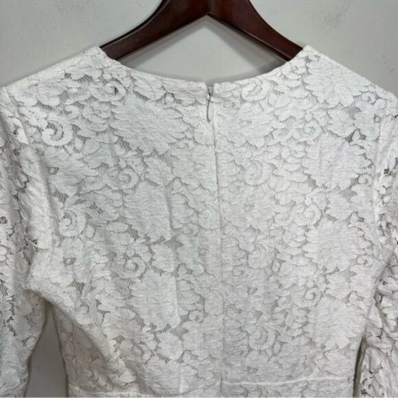 Lulus Favorite Flair White Lace Flounce Sleeve Dress Size Small Romantic - Picture 7 of 15